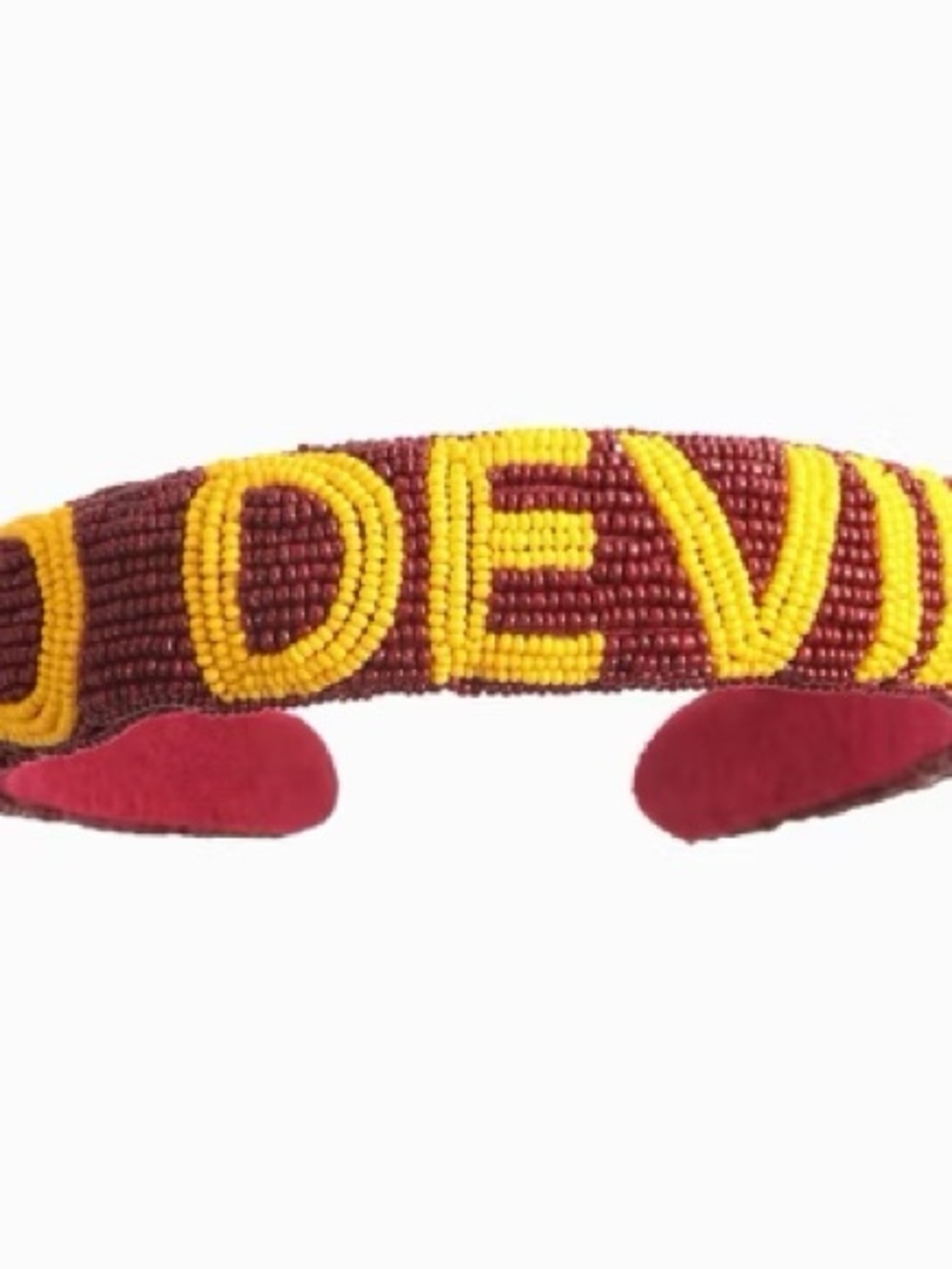 Beaded ASU Go Devils Maroon and Yellow Headband